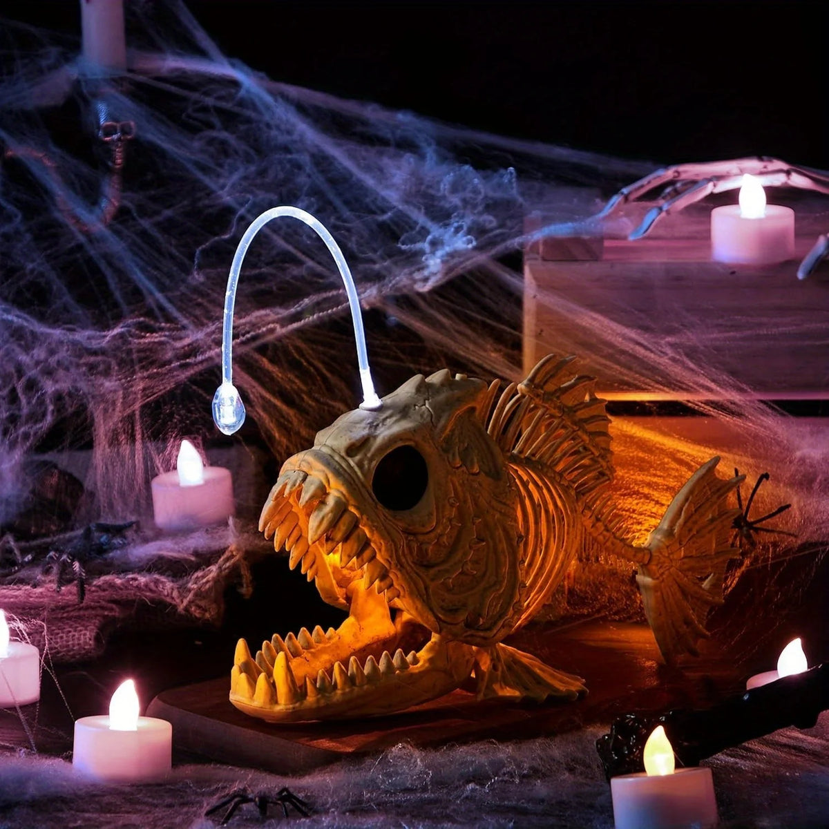 LED Skeleton Fish Halloween Graveyard Decoration - product image 5