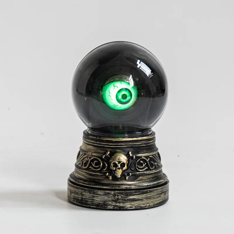 Crystal Ball with Blinking Green Evil Eye LED Gothic Decor Battery Operated - product image 6