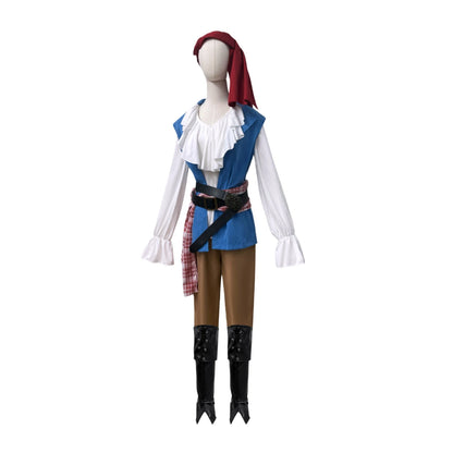 Men's Women Pirate Captain Cosplay Costume Medieval Viking Pirate Uniforms Shirts Pants with Belts Halloween - product image 6