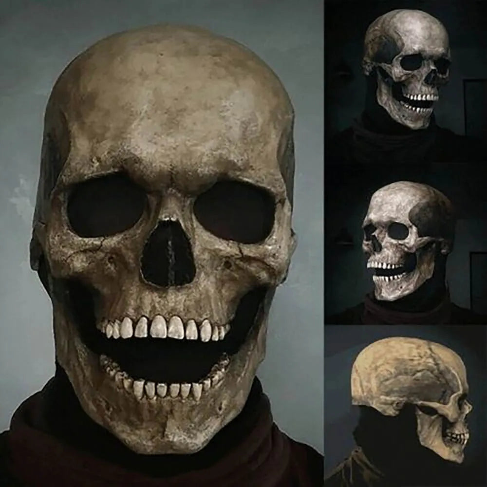 Halloween Mask Latex Mask Skull Mask Horror Decoration Full Head Skull Mask Helmet Movable Jaw Masque Gifts - product image 1