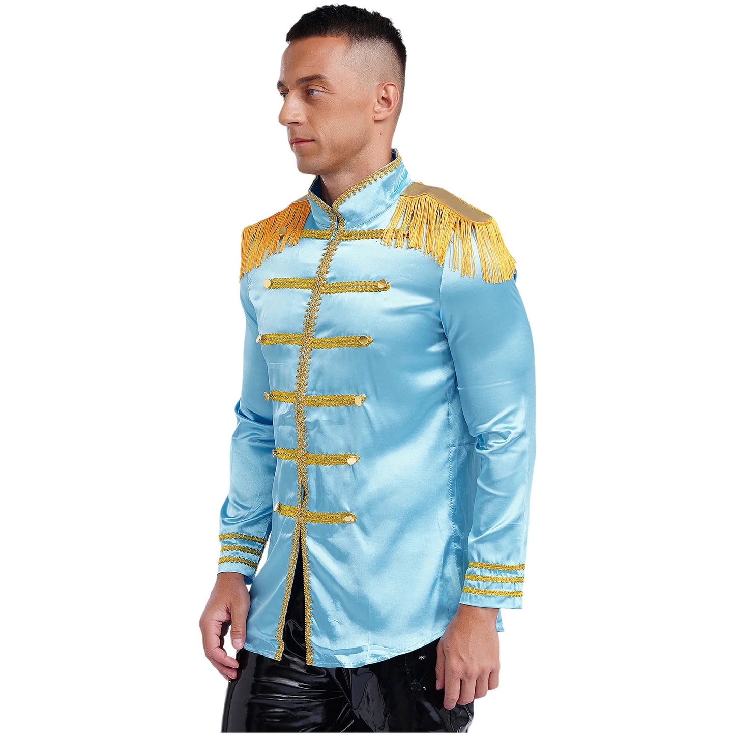 Men's Medieval SGT Sergeant Pepper Tassel Jackets Coat Hippy Costume - alternate view 2