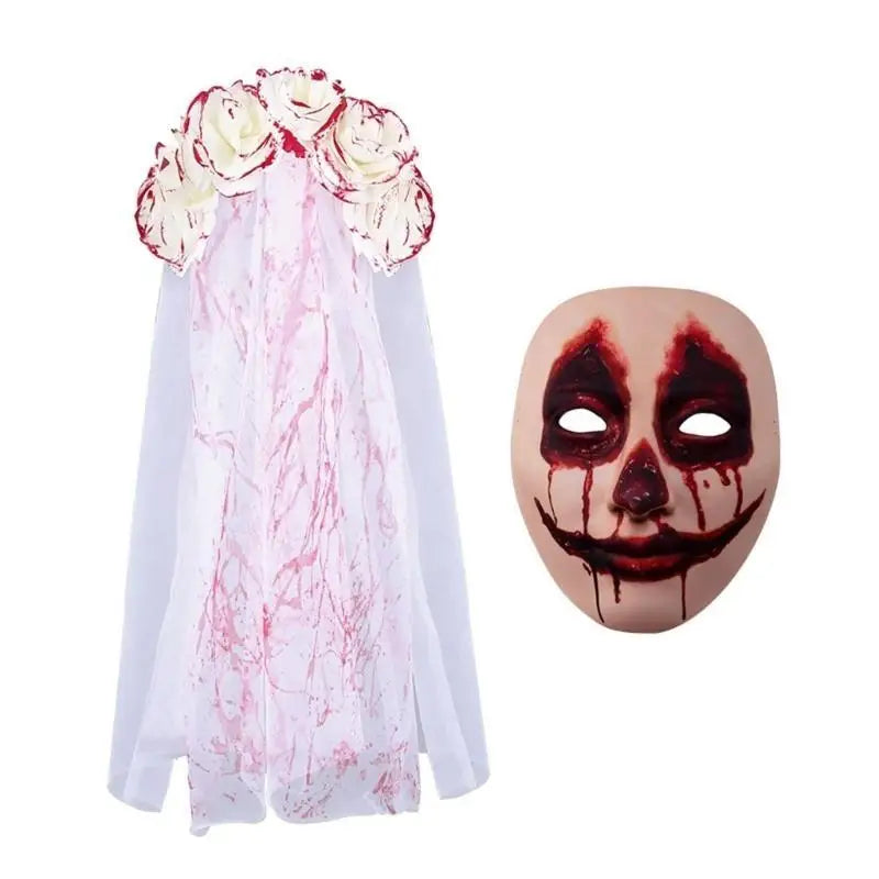 39BD Gothic Bride Veil For Women Halloween Costume Accessory Veil Facemask - product image 9