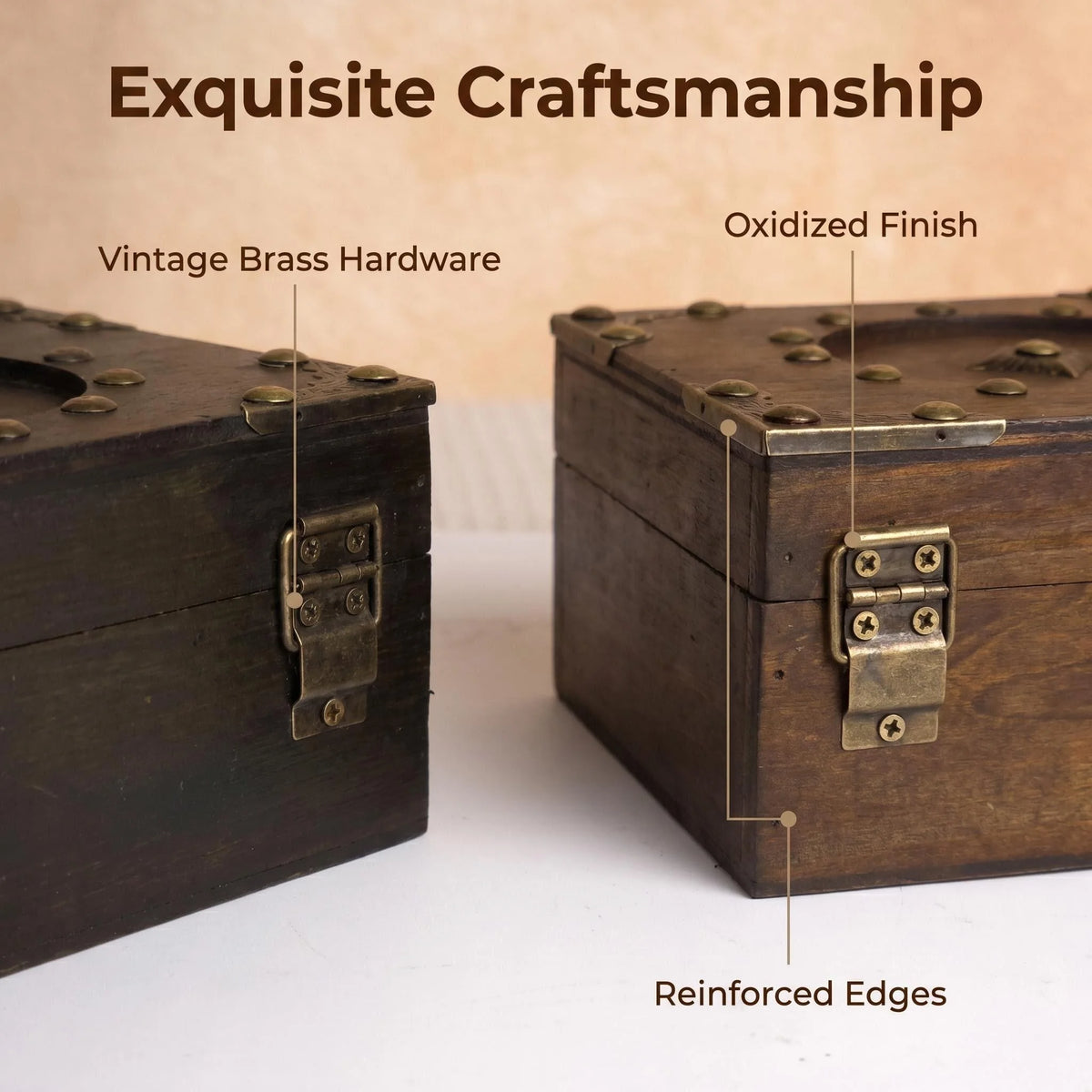 Vintage Solid Wood Tarot Card Storage Box