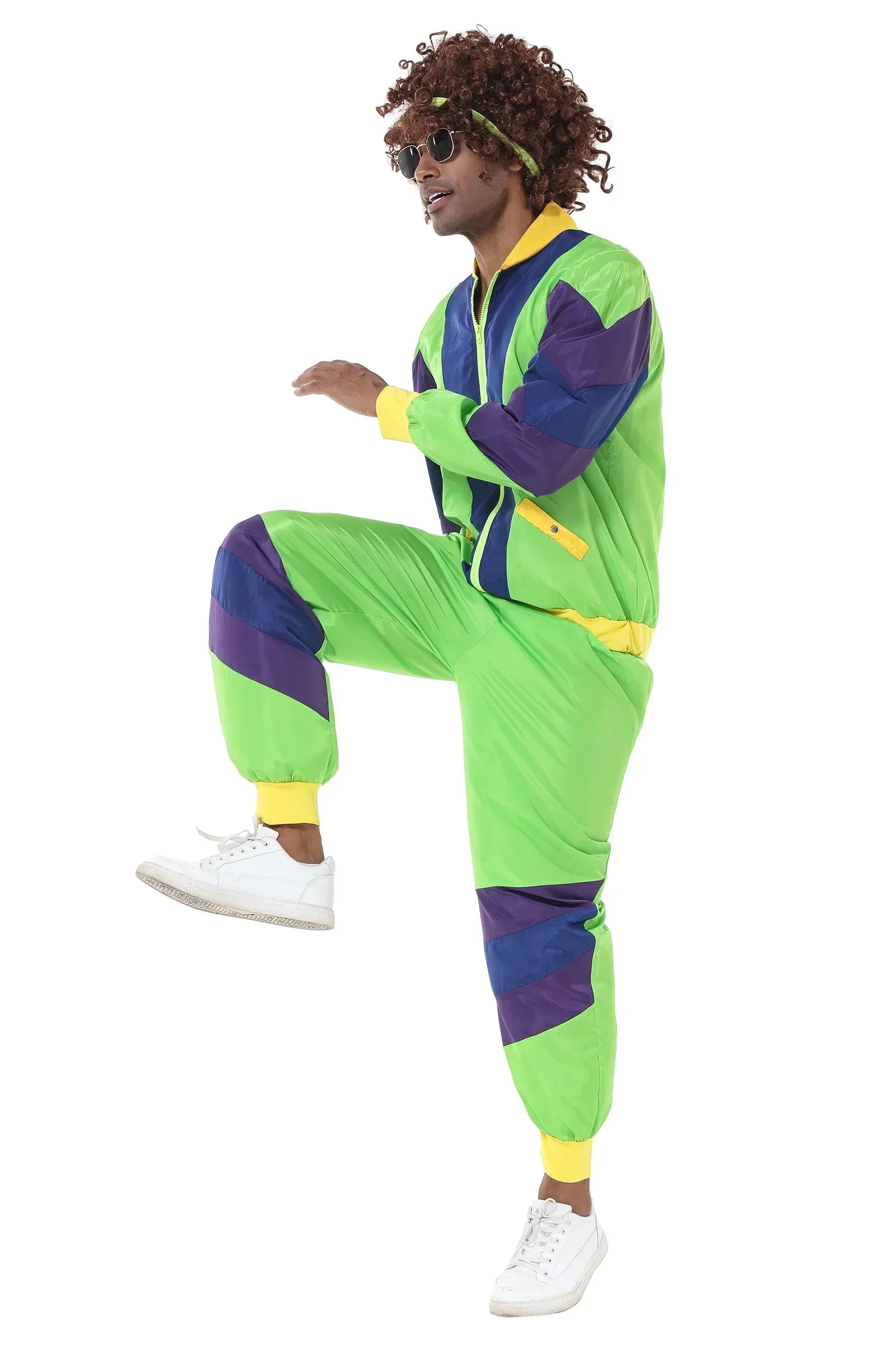 Men's 80s 90s Retro Sportwear Adult Hippie Disco Cosplay Costume Halloween Carnival Suit Party Role Playing - product image 4
