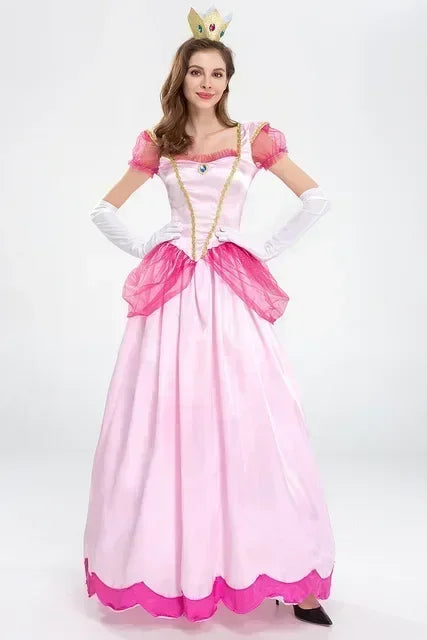 Adult Princess Peach Costume Women Cosplay Party Halloween Masquerade Dress Up Clothing for Women Pink - product image 7