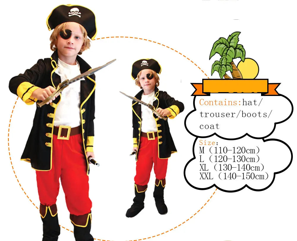 Halloween Children's Pirate Costumes for Boy Boys Kids Children Pirate Costume Fantasia Infantil Cosplay - product image 3