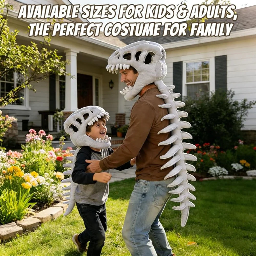 New Dinosaur Plush Hat Cartoon Skeleton Headgear Halloween Costume Funny Soft Doll Celebrity Style Surprise - product image 4