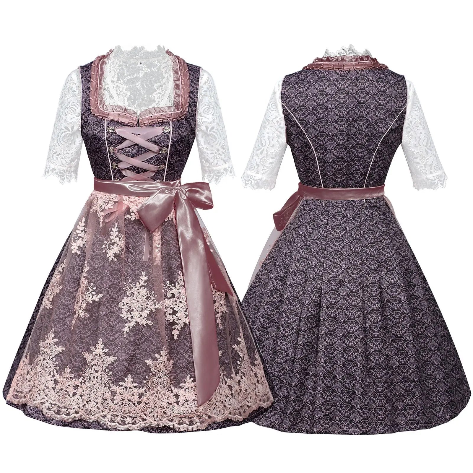 Kids' German Oktoberfest Maid Dress Bavarian Traditional Embroidery Costume - alternate view 6