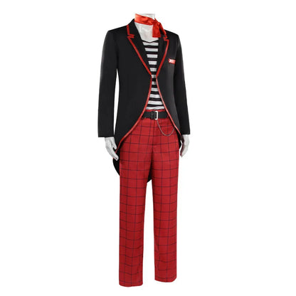 The Mask Costume Stanley Ipkiss Horror Clown Black Tuxedo Suit Jim Carrey Mask Outfit - Wig and Costume / M
