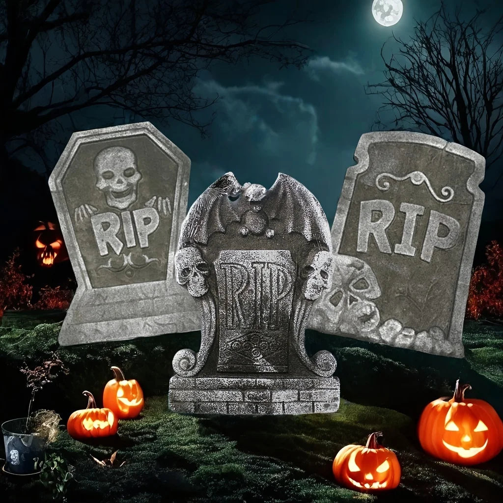 1PC Halloween Foam Tombstone with RIP Letters Scary Graveyard Decoration for Yard Haunted House Party Display - product image 3