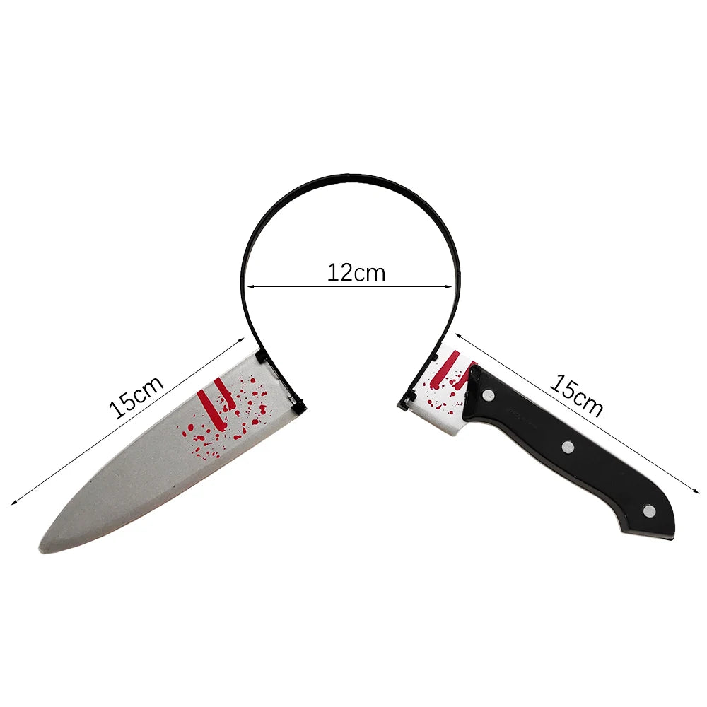 Headband Simulation Knife Axe Scissors Head Halloween Decoration - product image 10