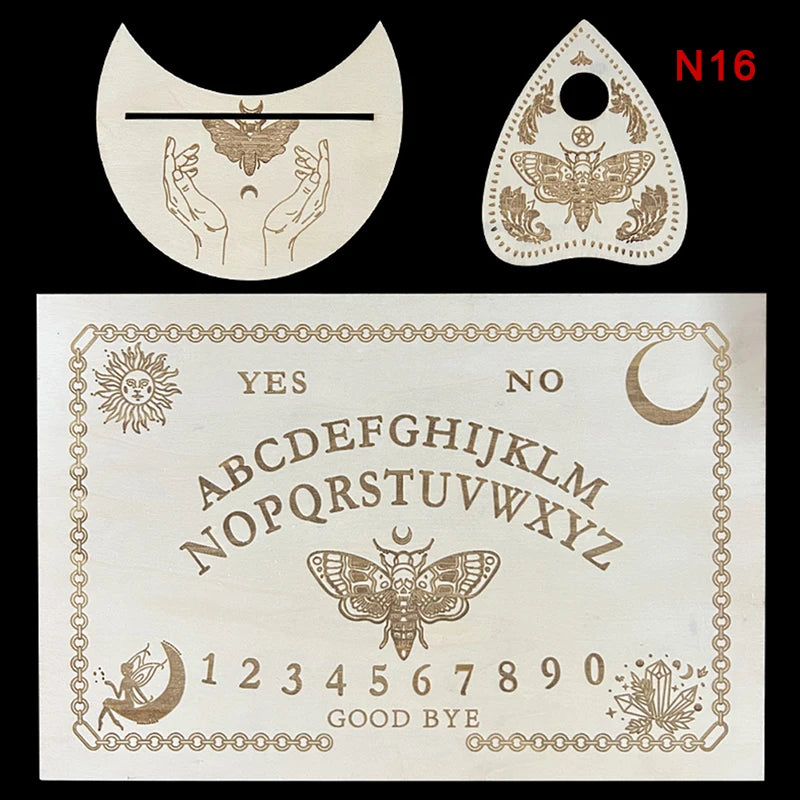 12-Inch Engraved Wooden Pendulum Divination Board