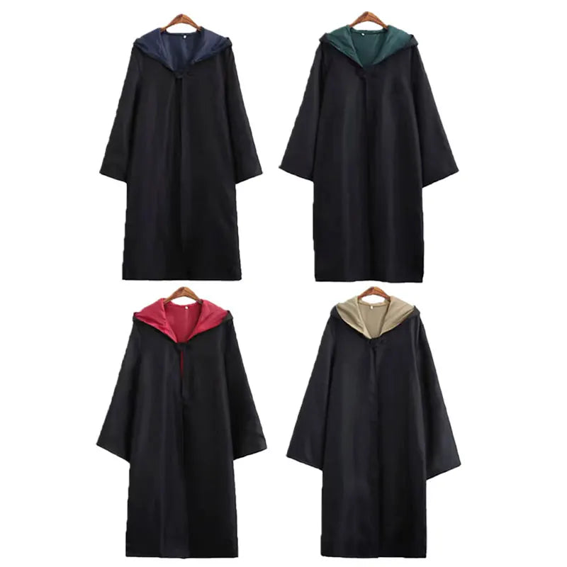 Costume Haloween Haliday Costume Magic Robe Cloak with Tie Kids Adult Uniform Outfit - Blue robe only / Kids 155