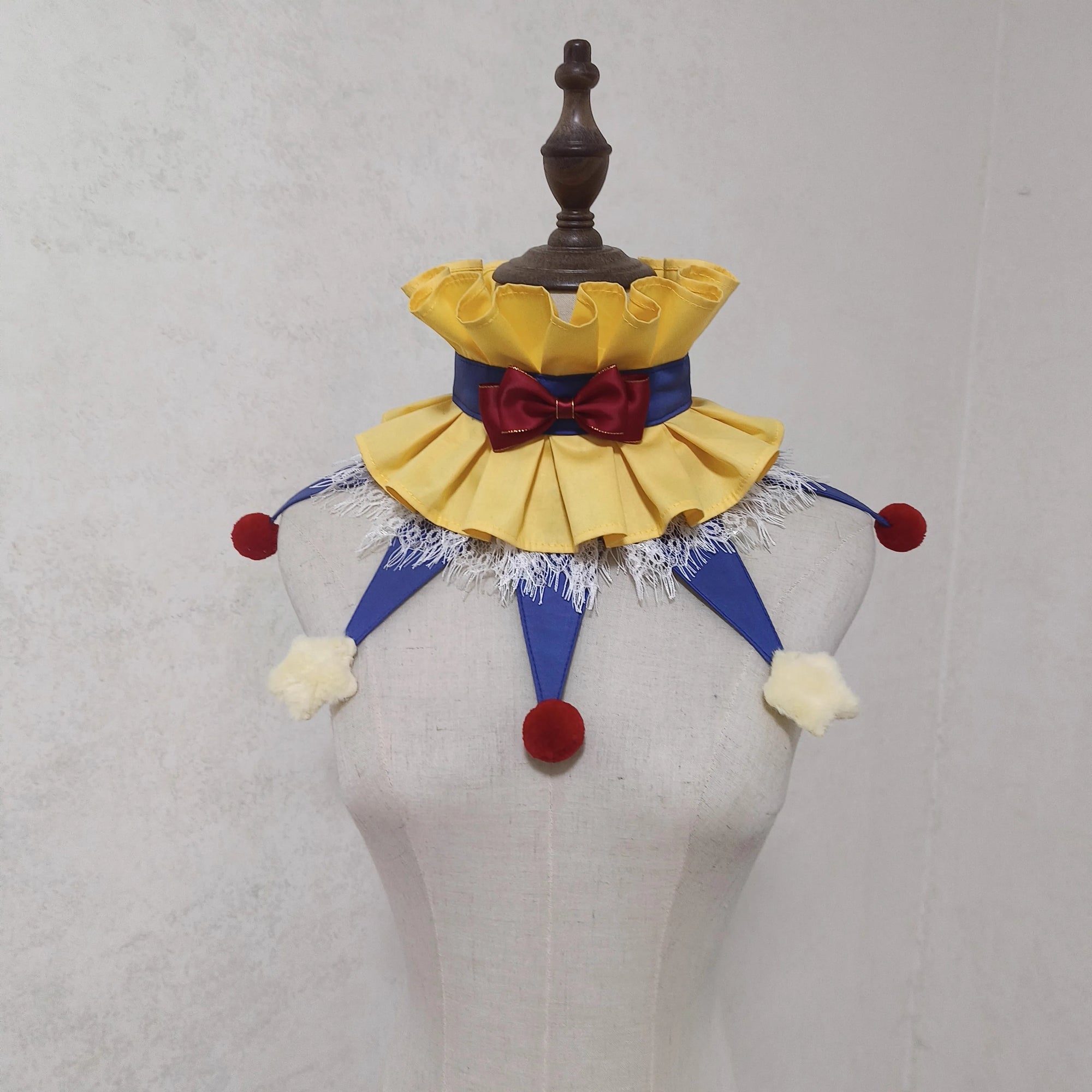 Original Designed Colorful Clown Collar Halloween Performance Characteristic Collar Fairy - SKY BLUE / one size-15.7 in (40 cm)