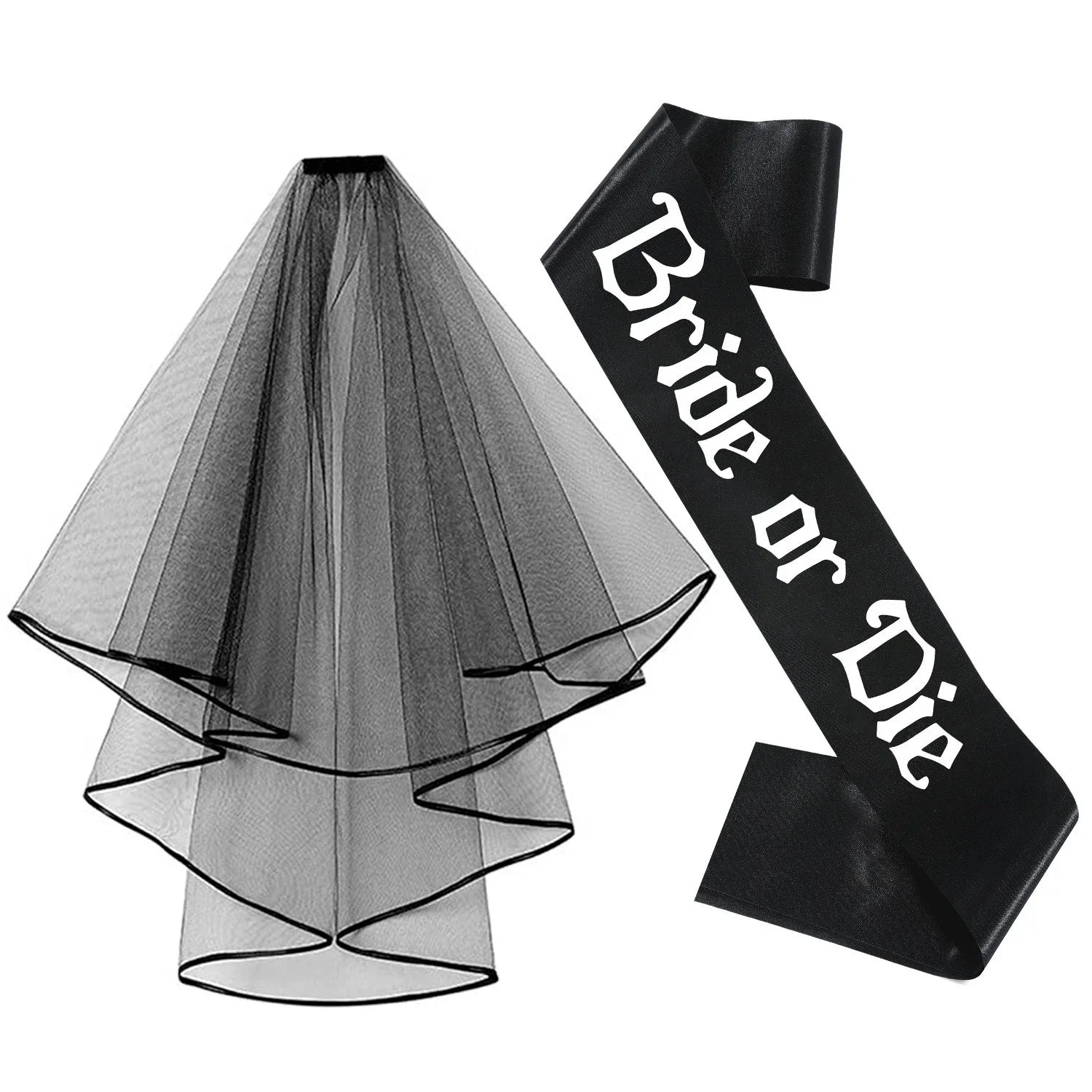 Bride Bachelorette Party Decoration Set Bride Crown Veil Sash for Black - product image 6
