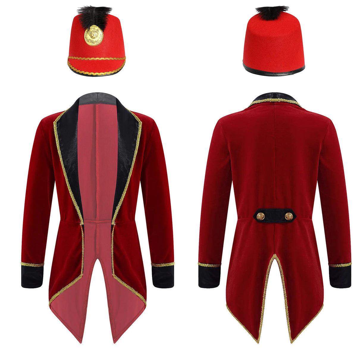 Kids Circus Ringmaster Halloween Costume Tailcoat