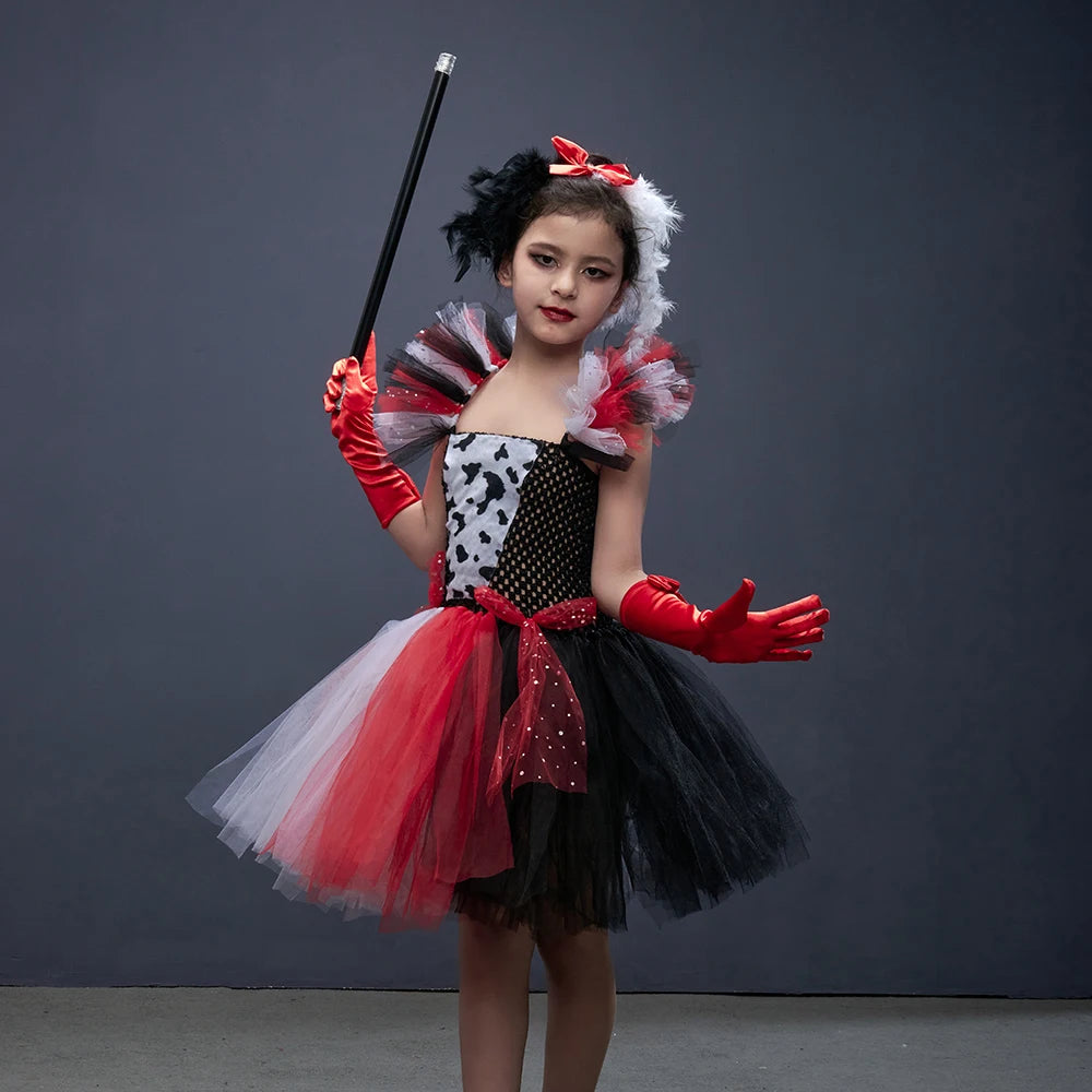 Girls Cruella-Inspired Black & White Tutu Costume