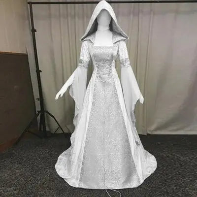Medieval Retro Gothic Hoodie Witch Long Skirt Luxury Women's Party Dress Cosplay Vampire Halloween Adult - product image 2