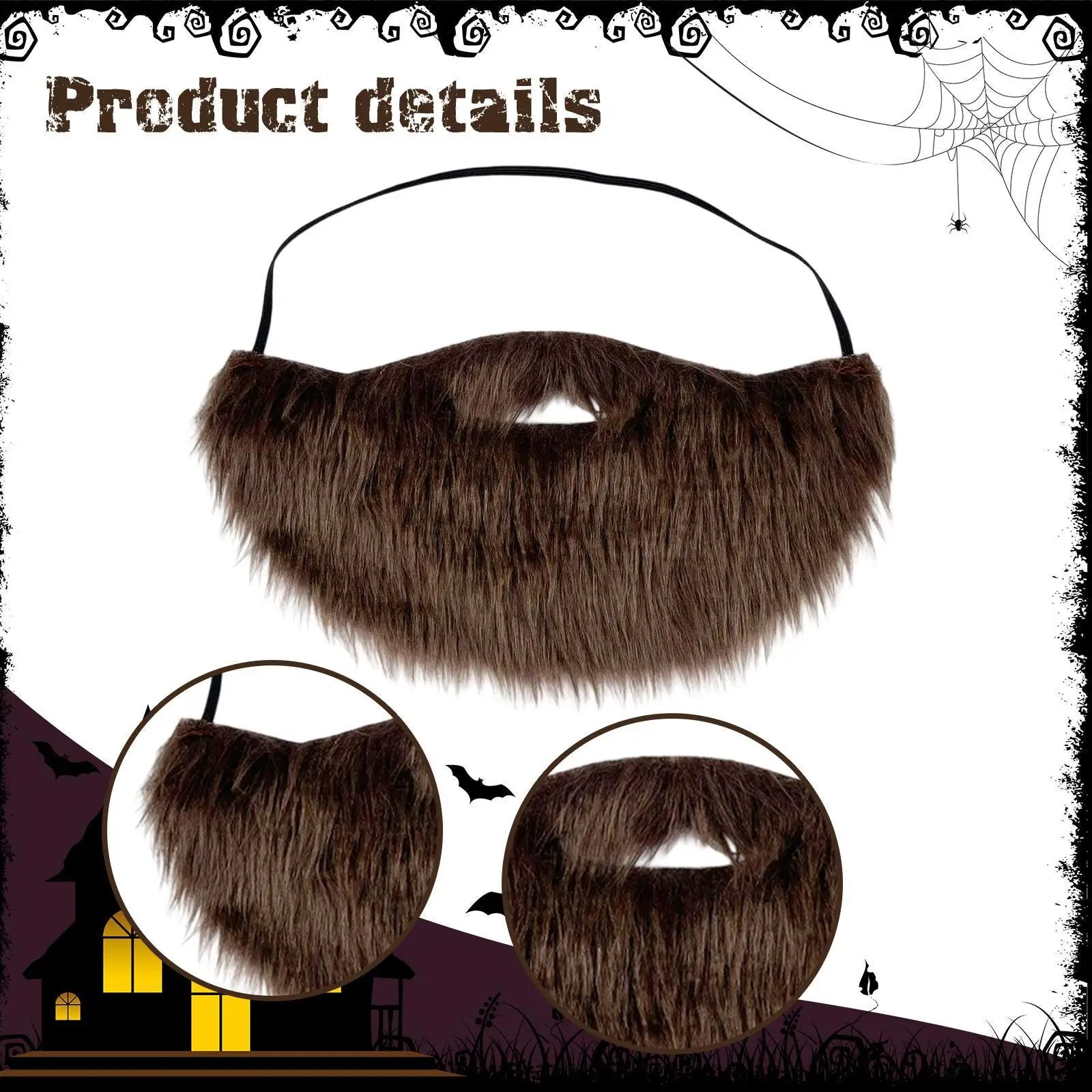 Halloween Fake Beard Adults Funny Professional Costume Accessories for Holiday Festival DIY Makeup - product image 3
