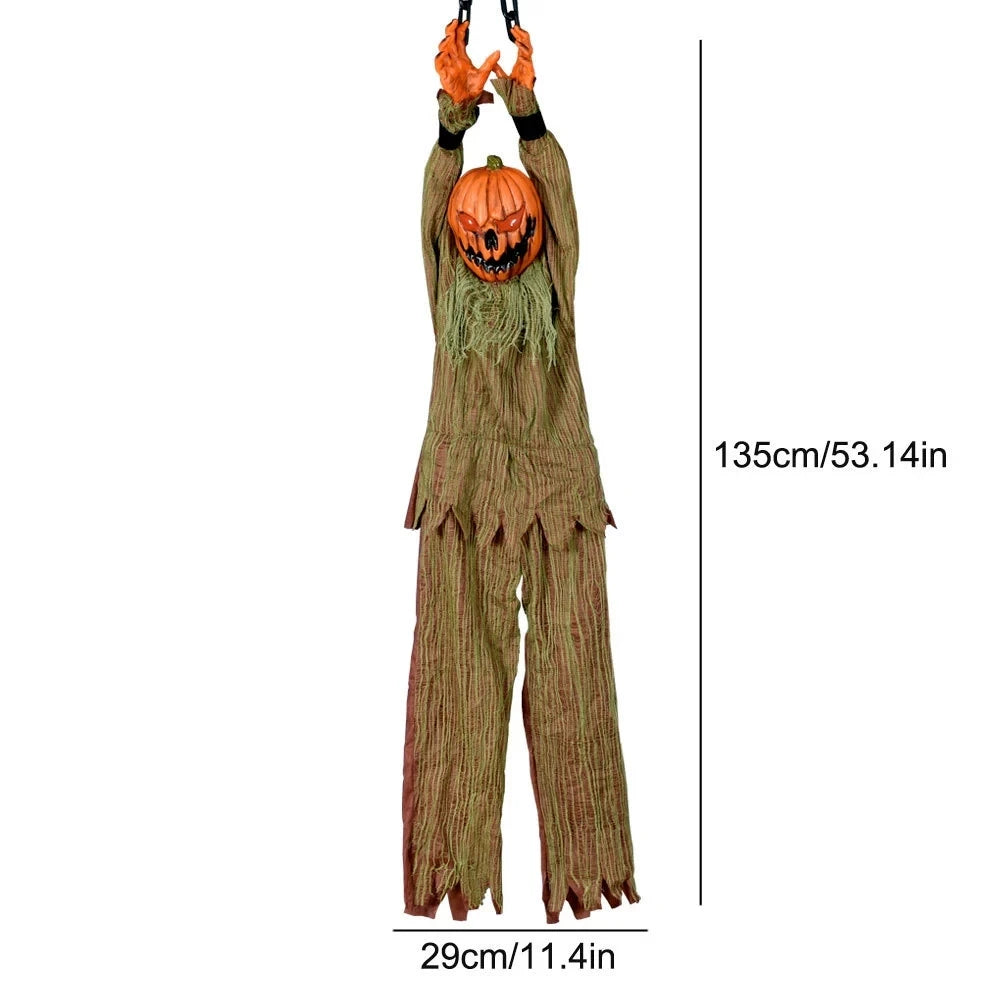 Halloween Party Props Animated Hanging Clown with Chain Glowing Eyes Creepy Sound for Haunted House Outdoor - product image 9