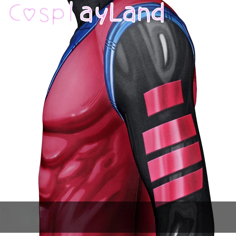 X Gambit Remy Cosplay Costume Man Battle Suit Leather Long Trench - view 4