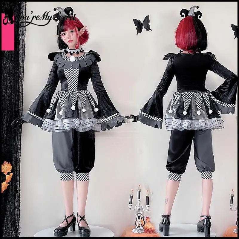 You're My Secret Couple's Clown Costumes Suit Halloween Adult Cosplay Costumes Gothic Clown Top Pant with - product image 3