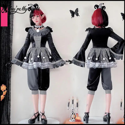 You're My Secret Couple's Clown Costumes Suit Halloween Adult Cosplay Costumes Gothic Clown Top Pant with - product image 3