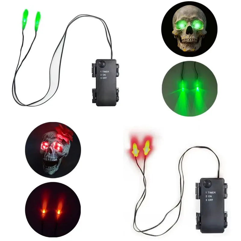 Halloween LED Glowing Eyes with Timer - Skull & Pumpkin Decor - product image 2