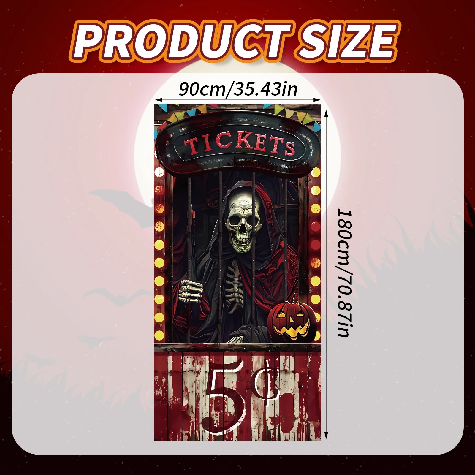 Halloween Door Decorations Halloween Door Cover Evil Circus Bloody Backdrop - product image 3