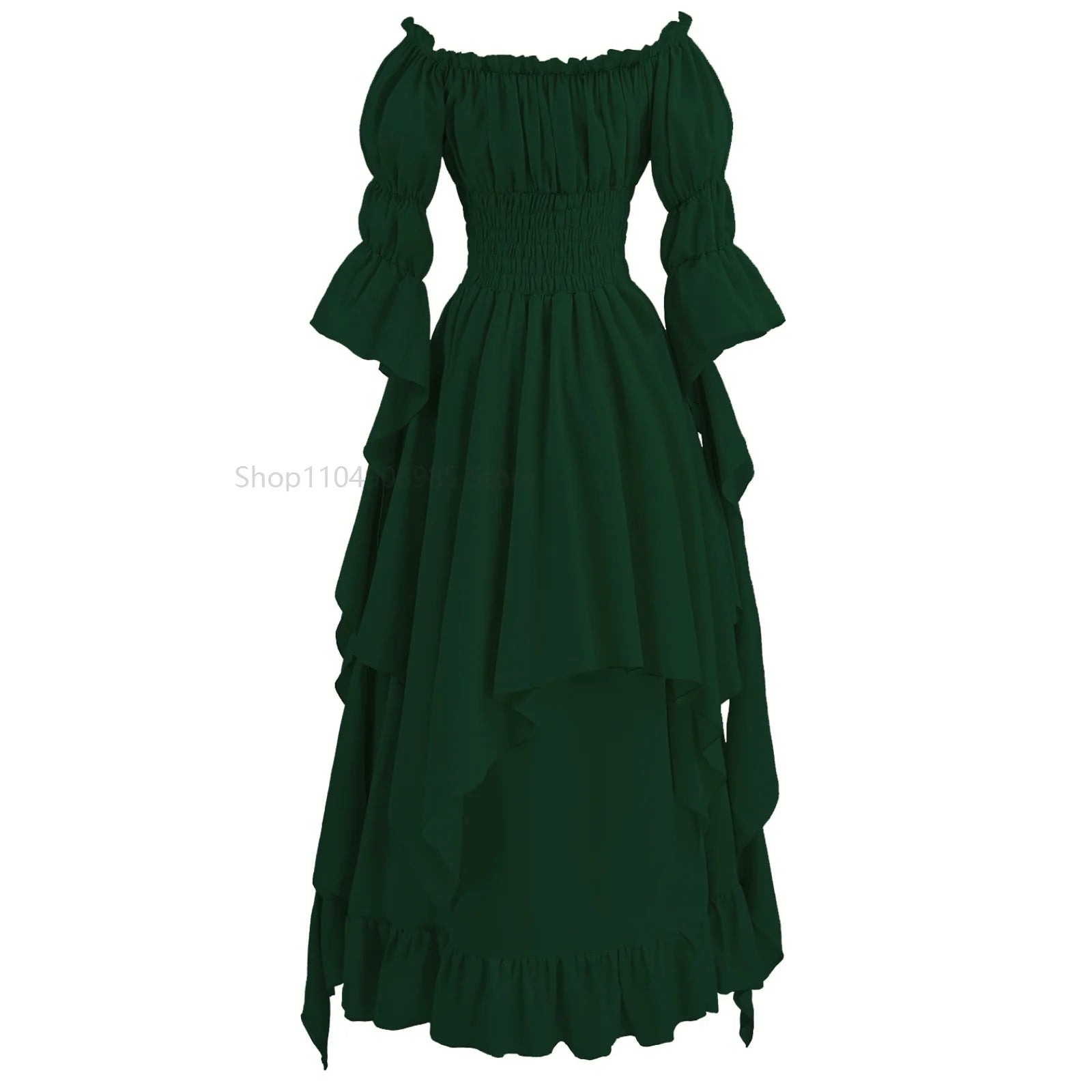Women's Gothic Witch Dress Medieval Renaissance Costume Victorian Shoulder Off Sexy Dress for Halloween Party - product image 14