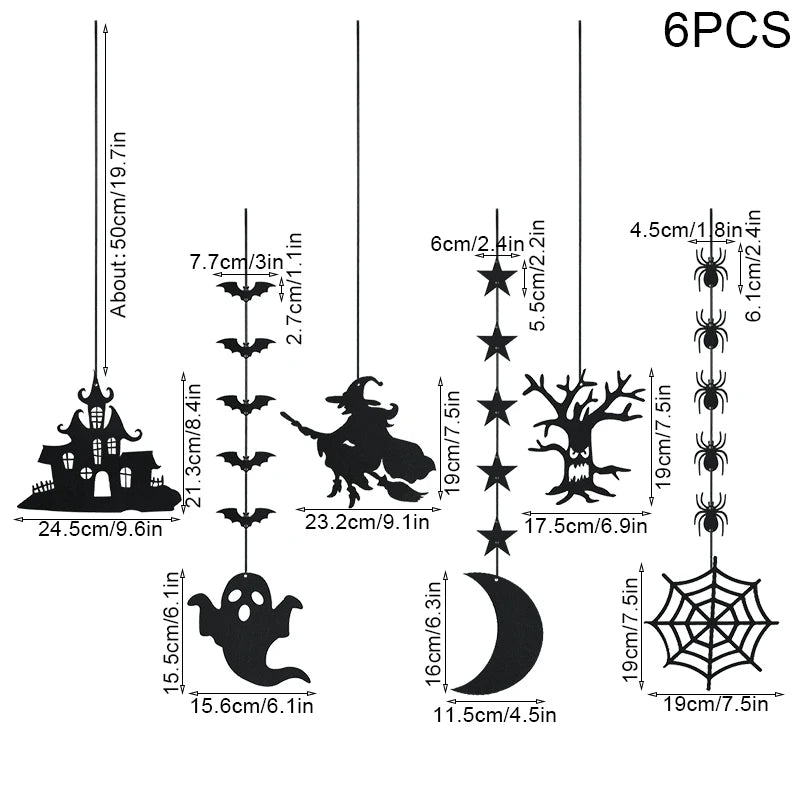 1set Halloween Decoration Banner Bunting Scary Spider Ghost Bat Hanging - product image 10