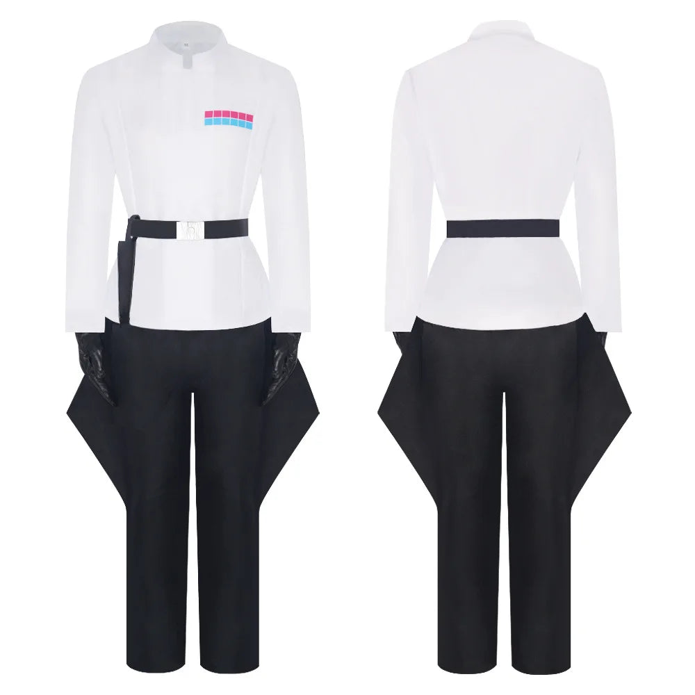 Men Movie Guerre Stellari Imperial Officer Costume for Halloween Rogue Costume Uniform - WHITE / XXXL