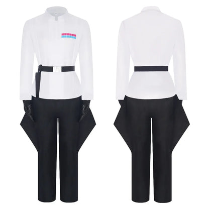 Men Movie Guerre Stellari Imperial Officer Costume for Halloween Rogue Costume Uniform - WHITE / XXXL