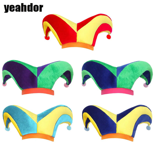 Adults Kids Cute Clown Hat Cap Costume Accessory for Costume Themed Halloween - Reddish Yellow