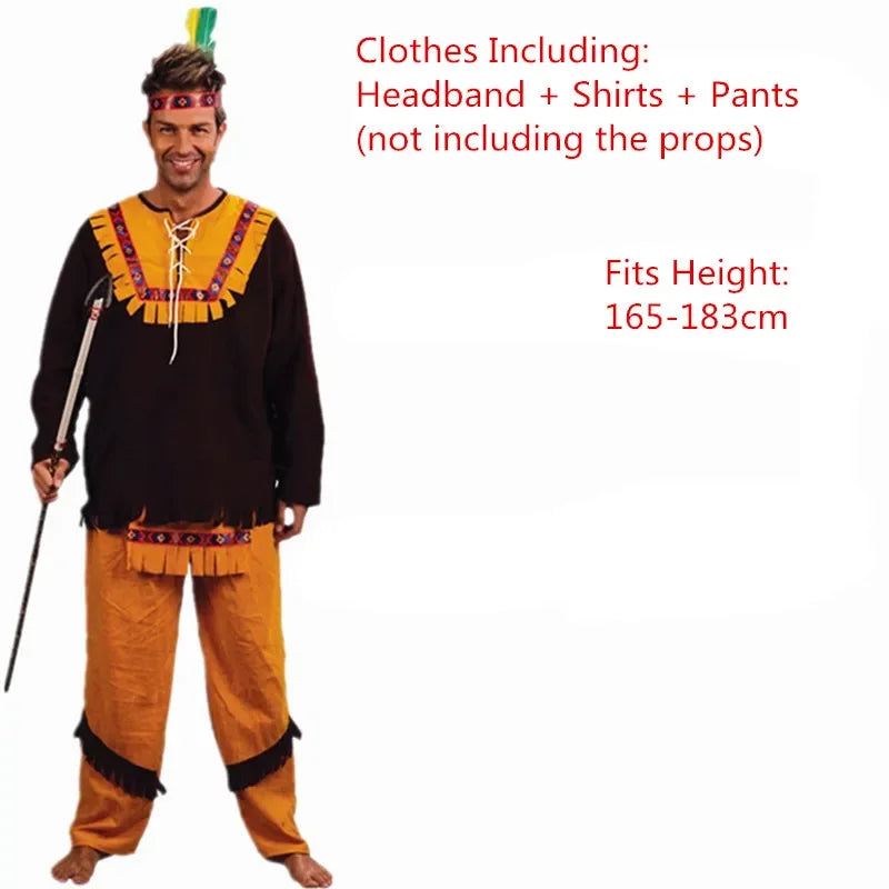 Men Women African Original Savage Costume Adults Wildman Costume Dress - 11 / One Size