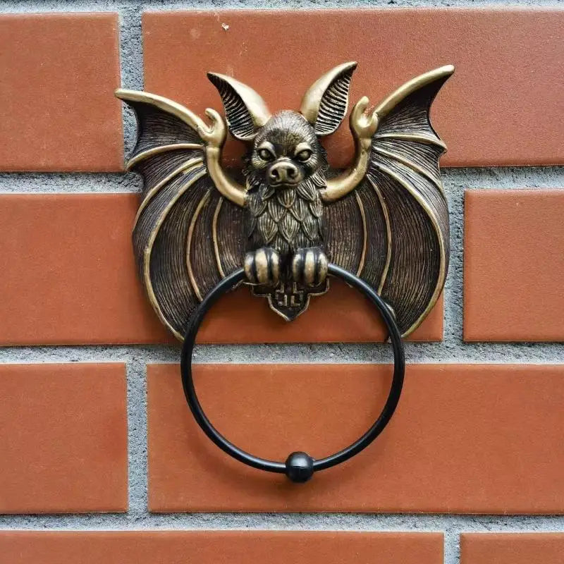 Whimsical Halloween Bat Knocker Gothic Wall Art Resin Statue Wall & Door - product image 2