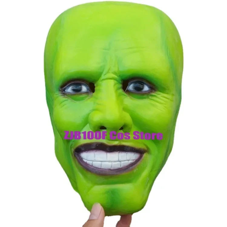 Carrey Costume Uniform Anime Costumes Yellow Trench Hat Suit Halloween Jim Clown Outfits - only mask / XL