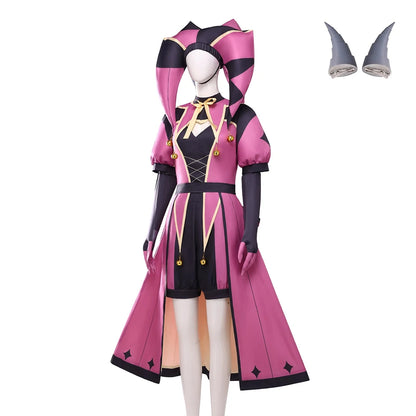 Game the Freak Circus Columbina Costume Adult Clown Purple Uniform Halloween - A / M