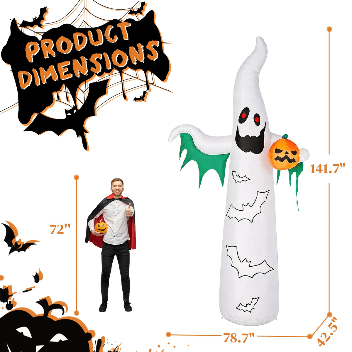 Ghost Halloween Decoration - White Inflatable - product image 6