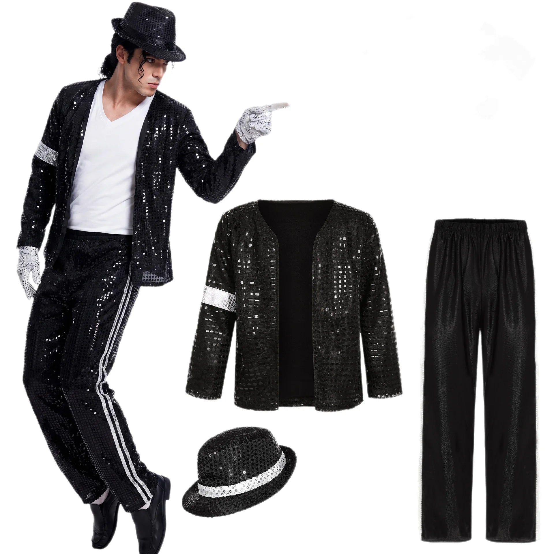 Kids' Michael Jackson Birthday Dance Pop Star Boys Girls Outfits Costume