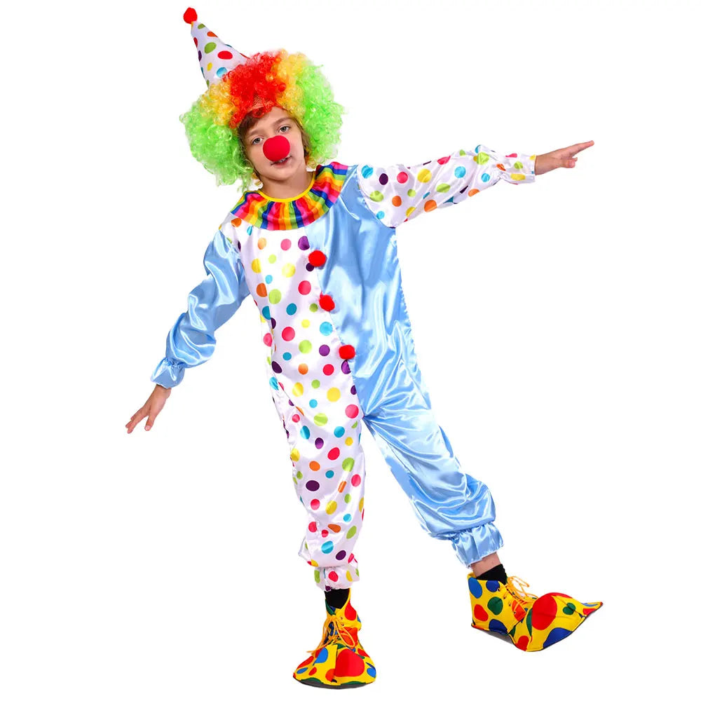 Halloween Kids Performance Clown Suit Kids Costume Clown Outfit No Wig Shoes - ZA-019 / XL(130-140cm)