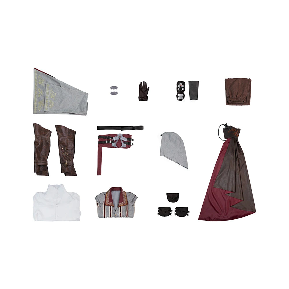 Game Ezio Auditore Costume Men Battle Uniform Ezio Suits Halloween PerformanceOutfits - Full set / XL