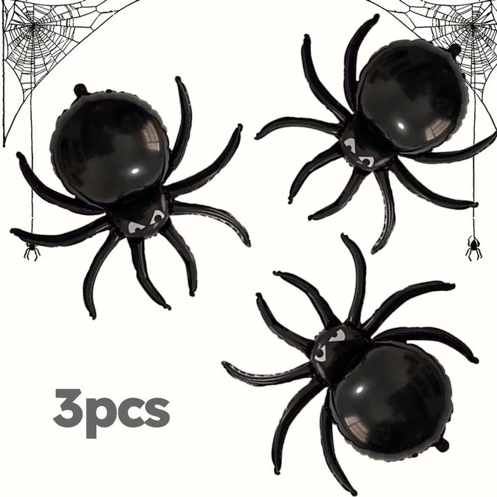 3-Pc Large 3D Spider Balloon Black Halloween Spider Balloons - product image 6