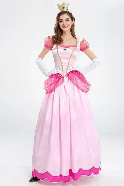 Adult Princess Peach Costume Women Cosplay Party Halloween Masquerade Dress Up Clothing for Women Pink - product image 2