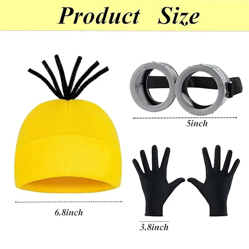 Men's Little Yellow Movie Cartoon Magical Thief Dad Gray Striped Scarf Halloween - Gold / One Size