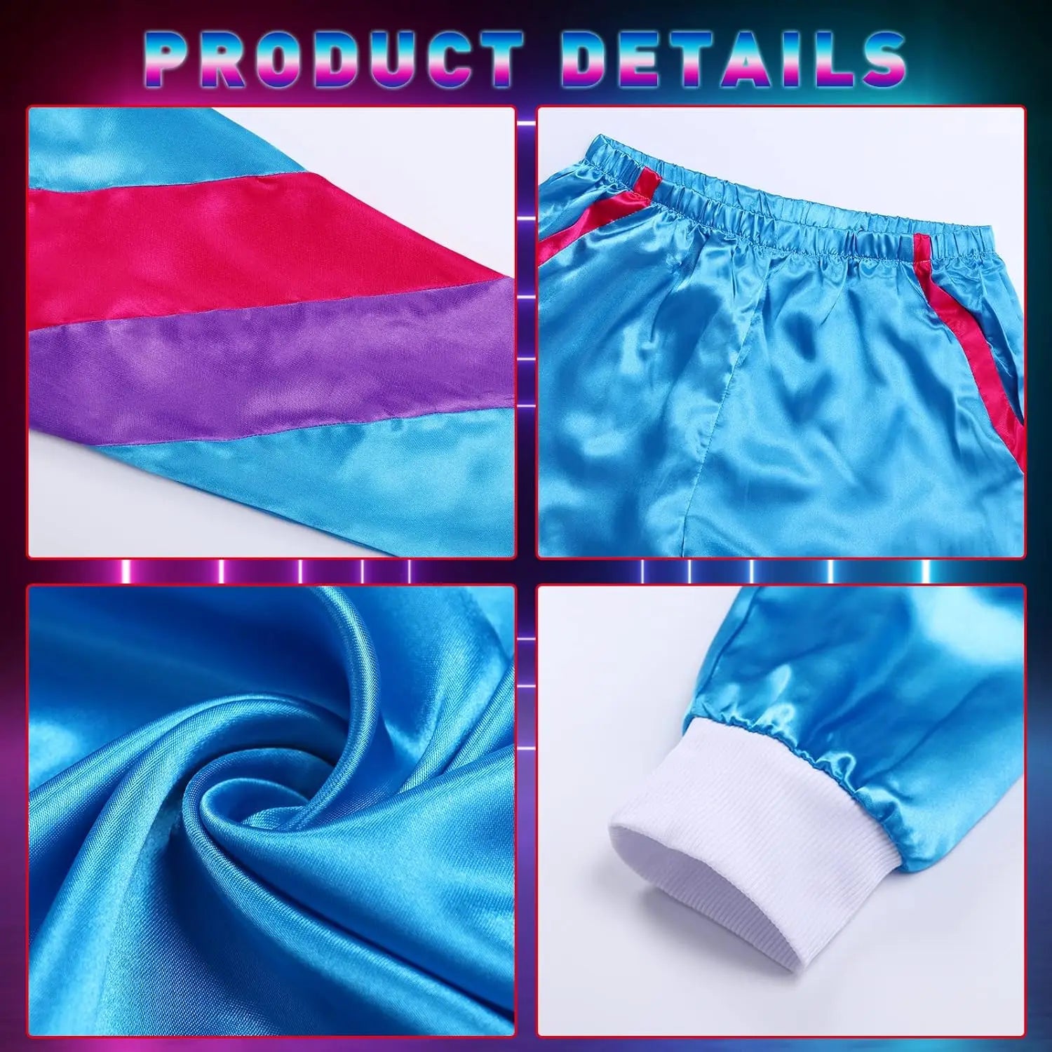 Men's 80s Costume Womens 90s Suit Party Accessories Disco Jacket Trousers Outfit Women Men Costume Tracksuit - product image 3