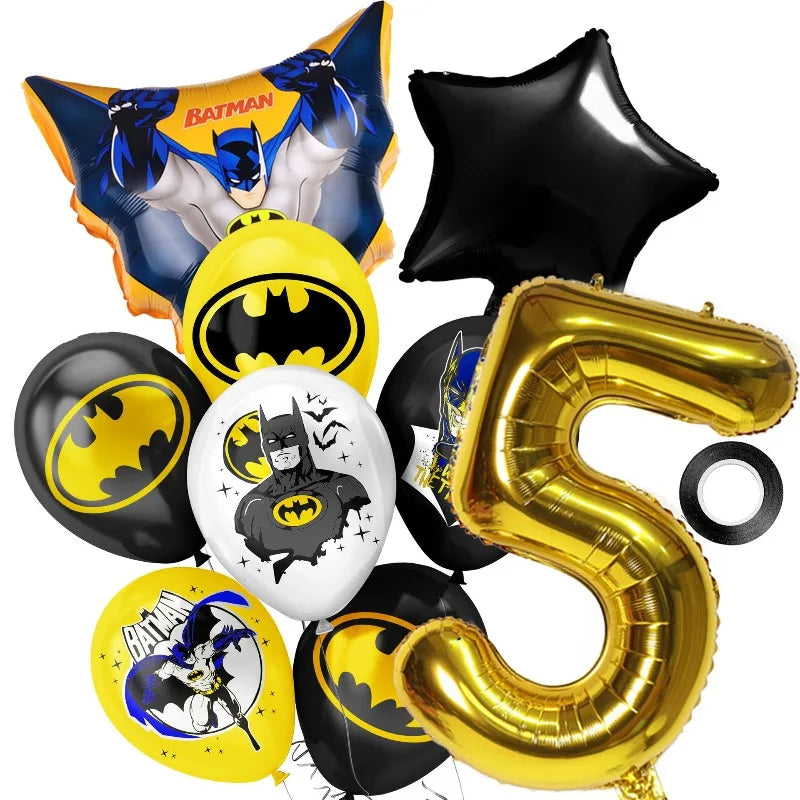 Hot New Anime Batman Balloons Set Birthday Party Decoration 1-9 Number Star Foil Balloon Kit Toys Party - product image 1