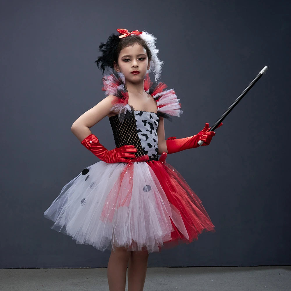 Girls Cruella-Inspired Black & White Tutu Costume