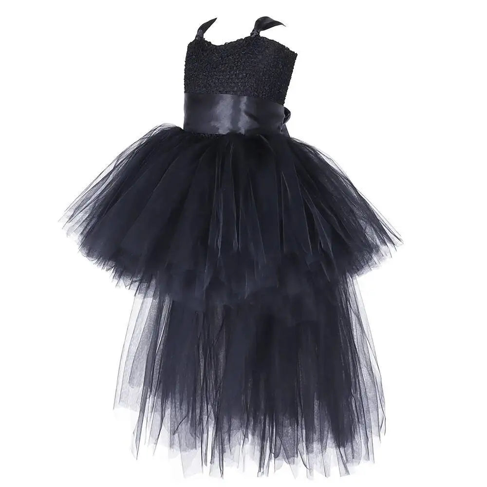 Kids' Dark Witch for Girls Black Devil Angel Fancy Trailing Dress with Costume - alternate view 4