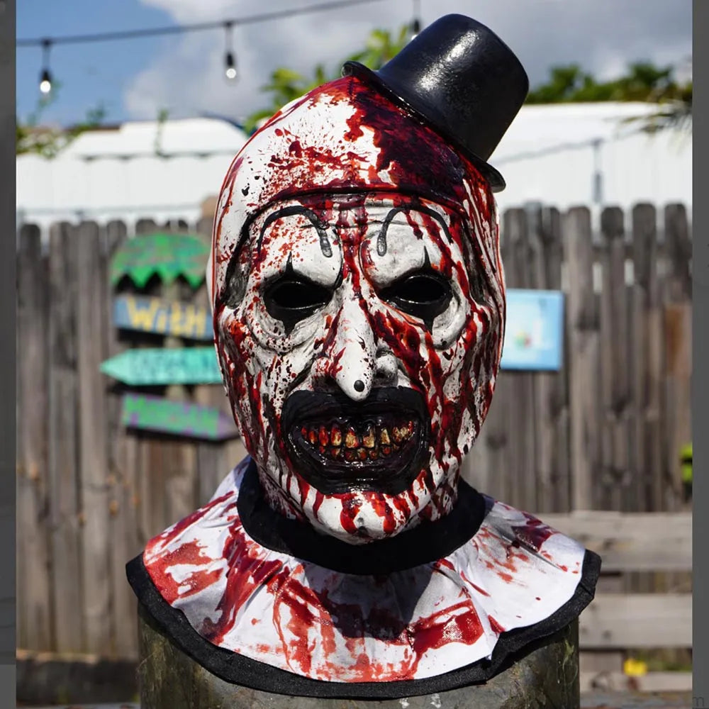 Horror Bloody Terrifier 3 Art the Clown Mask Costume Demon Joker Killer Latex Helmet